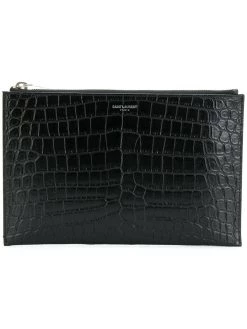 Saint Laurent mini tablet crocodile-embossed sleeve
