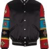 Saint Laurent Wool varsity jacket with embroidered sleeves