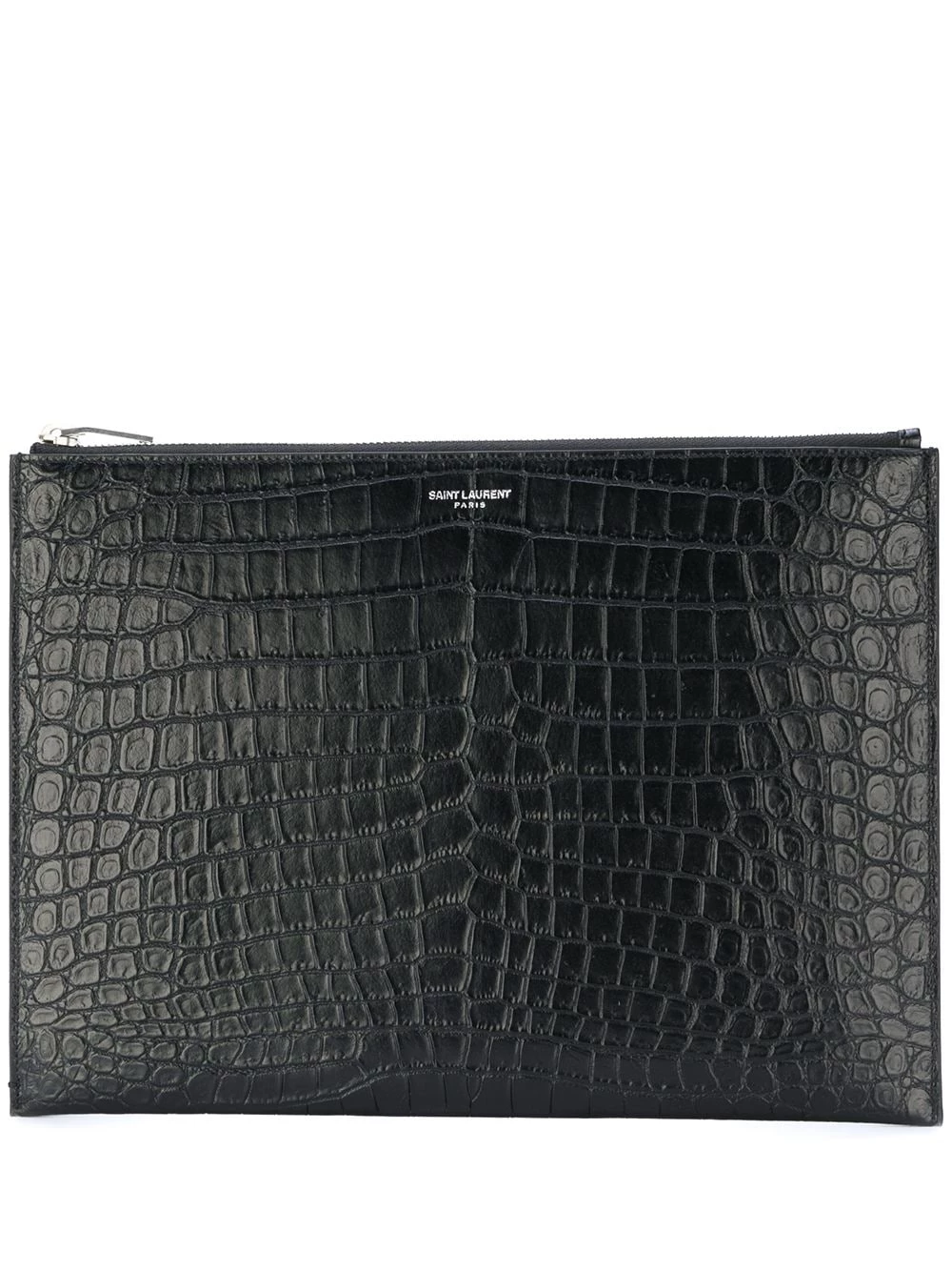 Saint Laurent medium crocodile embossed pouch