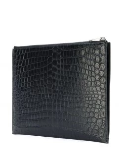 Saint Laurent medium crocodile embossed pouch