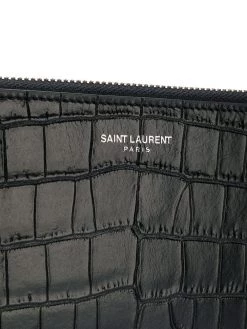 Saint Laurent medium crocodile embossed pouch