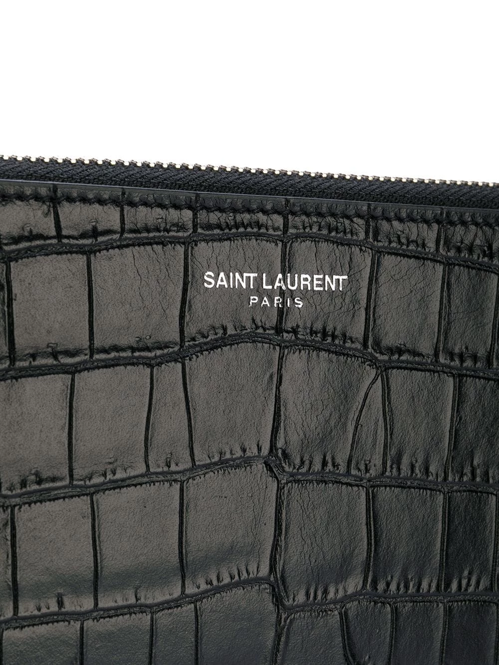 Saint Laurent medium crocodile embossed pouch