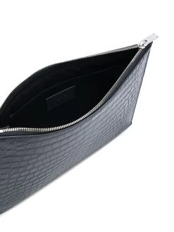 Saint Laurent medium crocodile embossed pouch