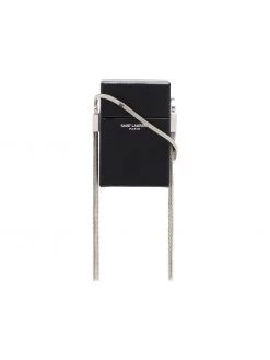 Saint Laurent black Minaudiere leather tassel bag