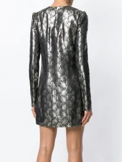 Saint Laurent metallic embroidered mini dress