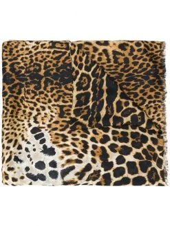 Saint Laurent leopard-print silk scarf