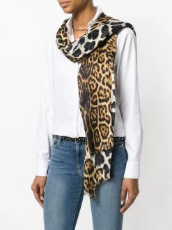 Saint Laurent leopard-print silk scarf