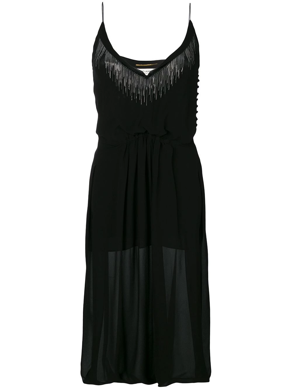 Saint Laurent side-slit V-neck midi dress