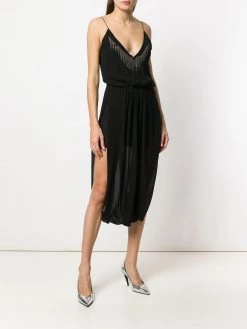 Saint Laurent side-slit V-neck midi dress