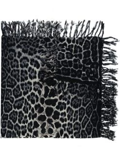 Saint Laurent leopard print scarf