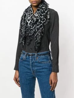Saint Laurent leopard print scarf