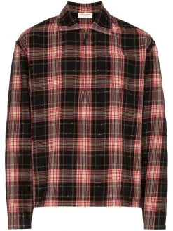 Saint Laurent zip check print shirt