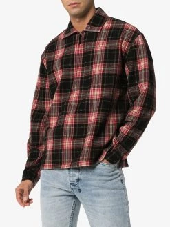 Saint Laurent zip check print shirt