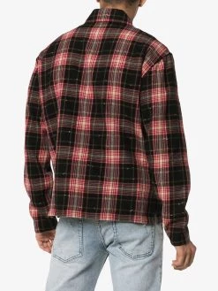 Saint Laurent zip check print shirt