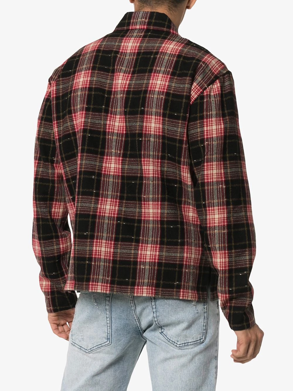 Saint Laurent zip check print shirt