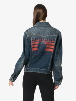 Saint Laurent denim jacket with rear logo print