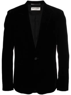 Saint Laurent velvet-effect single-breasted blazer