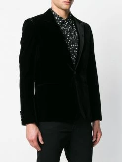 Saint Laurent velvet-effect single-breasted blazer