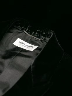 Saint Laurent velvet-effect single-breasted blazer
