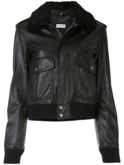 Saint Laurent leather bomber jacket