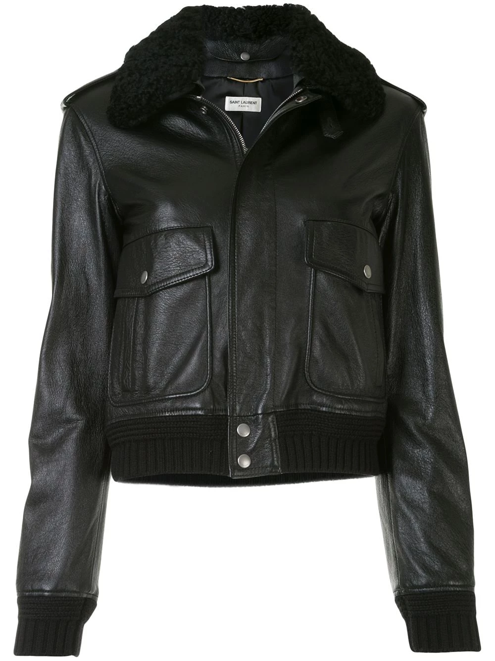 Saint Laurent leather bomber jacket