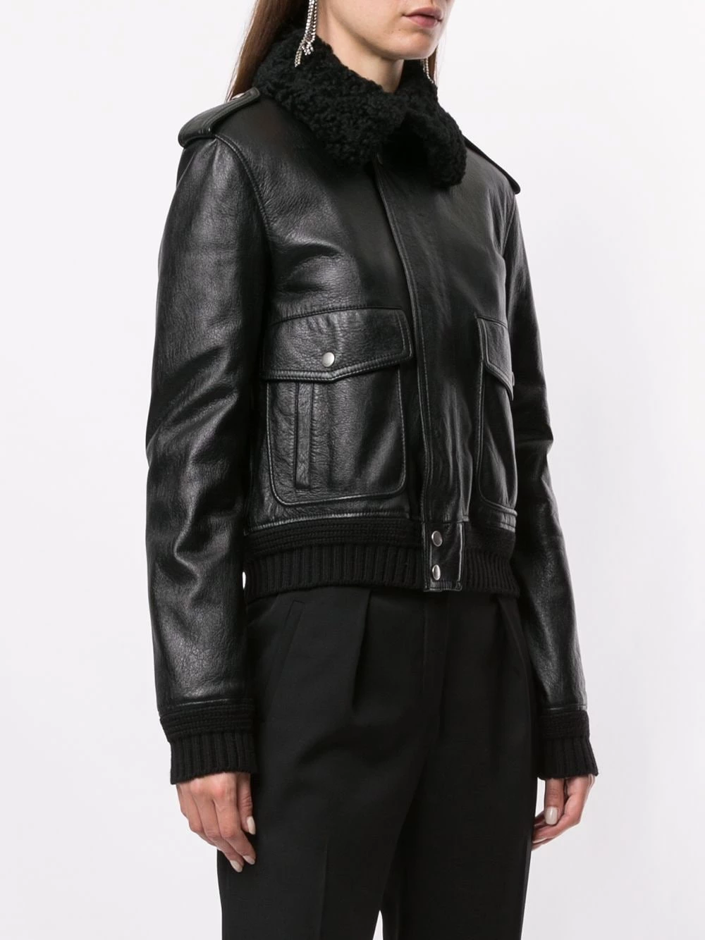 Saint Laurent leather bomber jacket