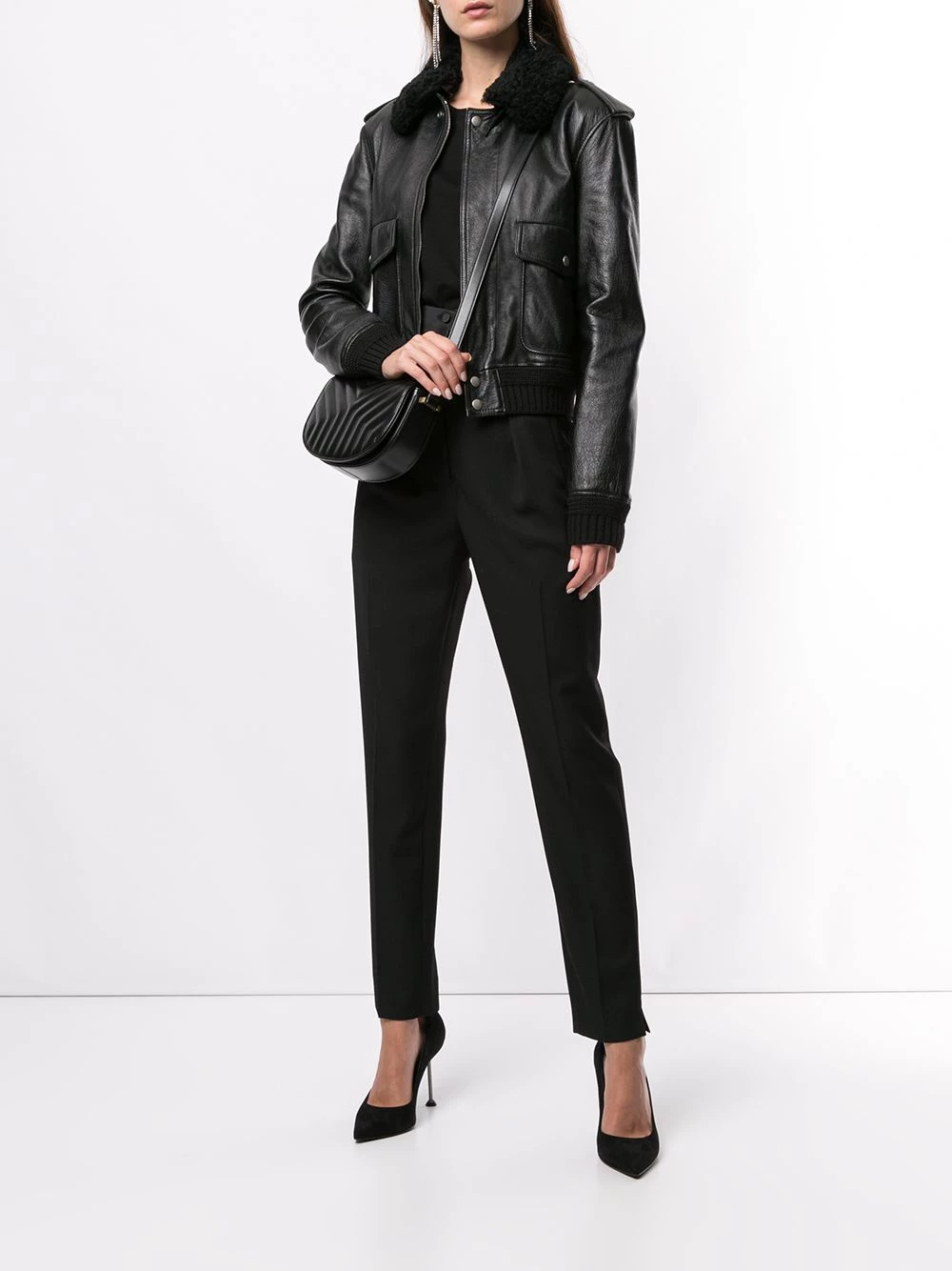 Saint Laurent leather bomber jacket