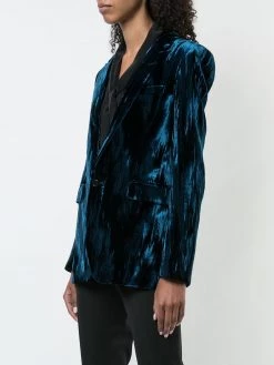 Saint Laurent crinkled velvet one-button blazer