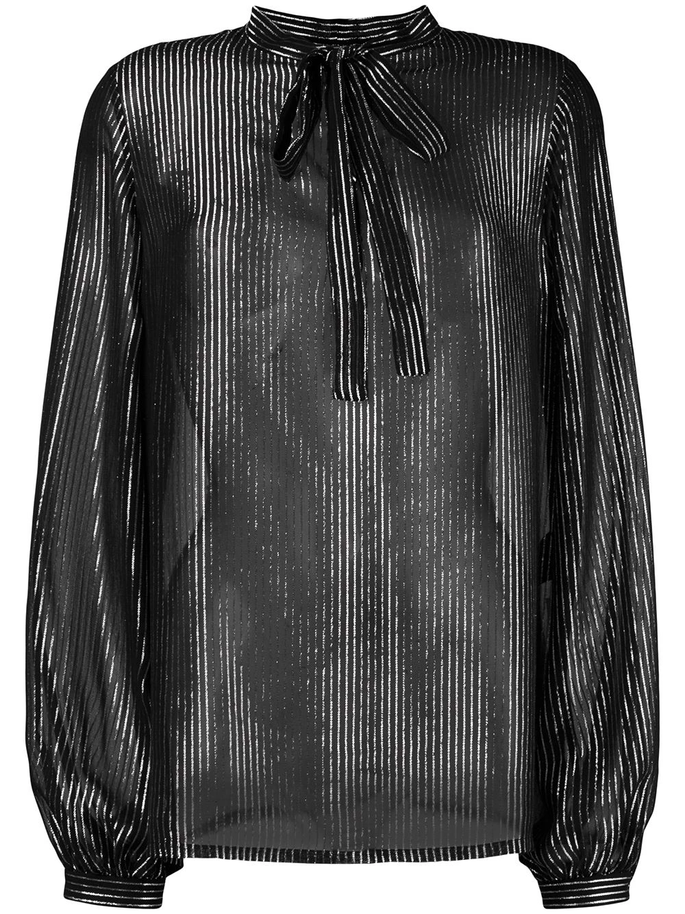 Saint Laurent striped lamé shirt