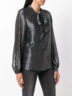 Saint Laurent striped lamé shirt