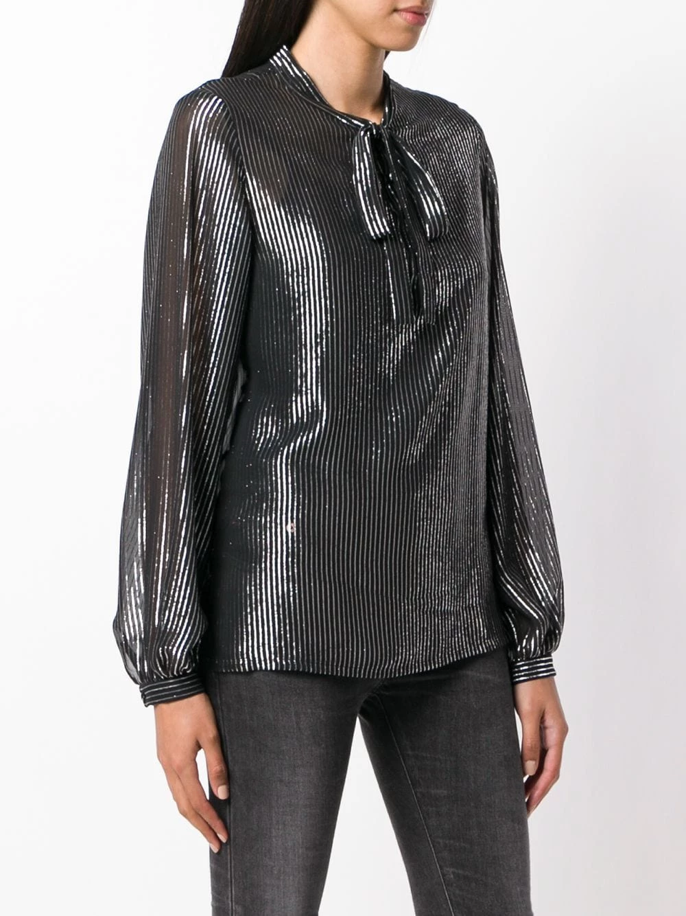 Saint Laurent striped lamé shirt