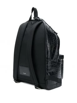 Saint Laurent City crocodile-effect backpack
