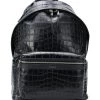 Saint Laurent City crocodile-effect backpack