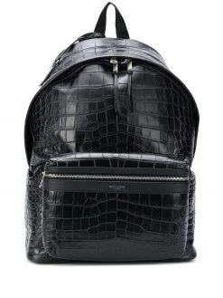 Saint Laurent City crocodile-effect backpack