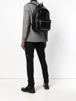 Saint Laurent City crocodile-effect backpack