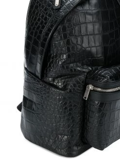 Saint Laurent City crocodile-effect backpack