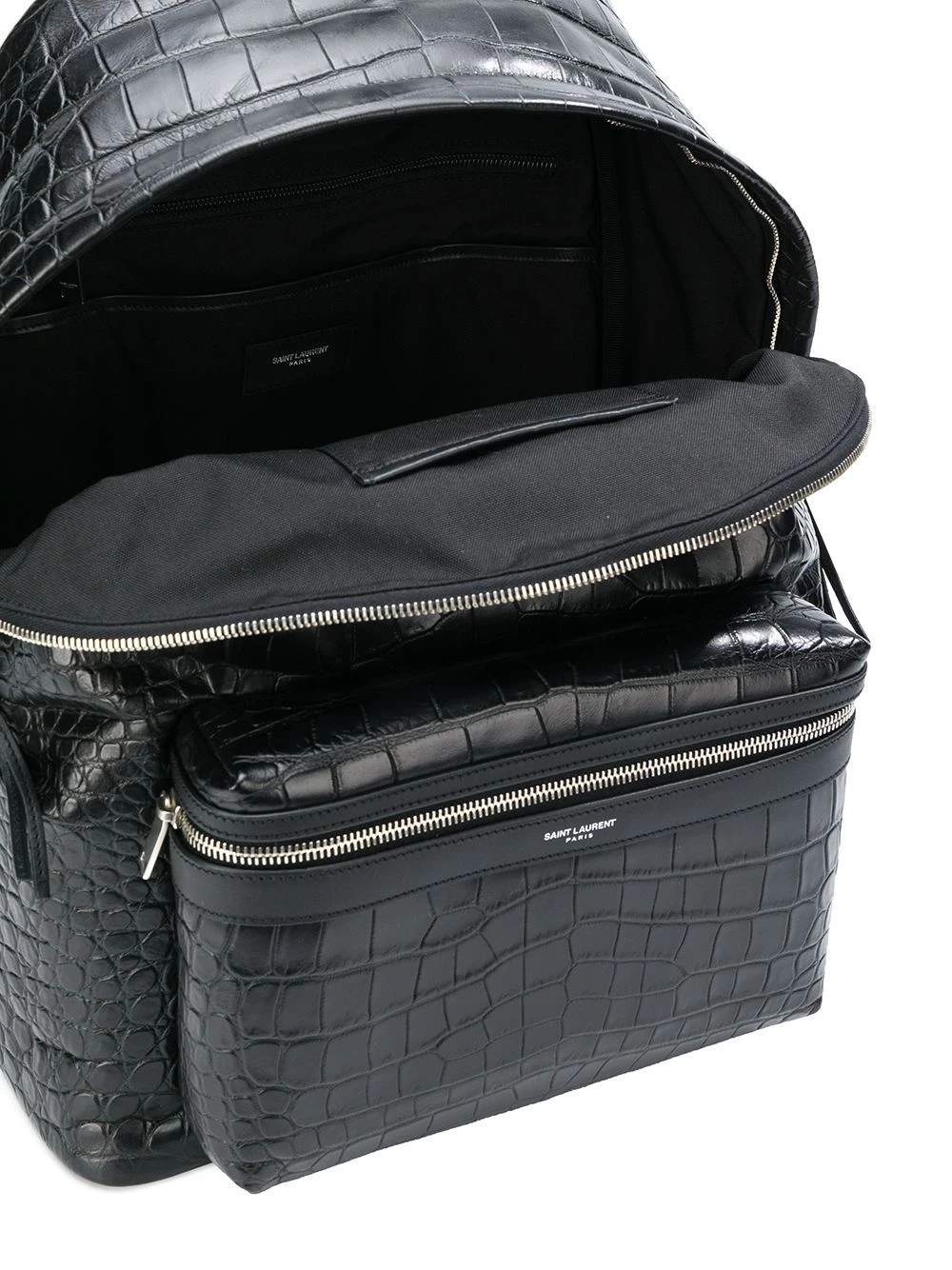 Saint Laurent City crocodile-effect backpack