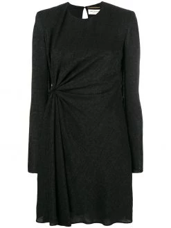 Saint Laurent gathered glittered dres
