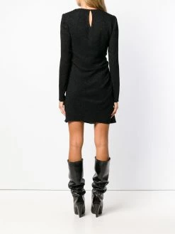 Saint Laurent gathered glittered dres