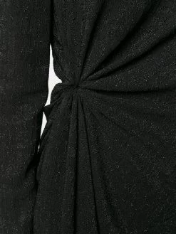 Saint Laurent gathered glittered dres