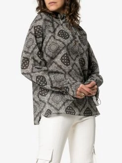 Saint Laurent bandana print tie neck blouse