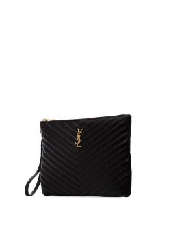 Saint Laurent quilted monogram clutch bag