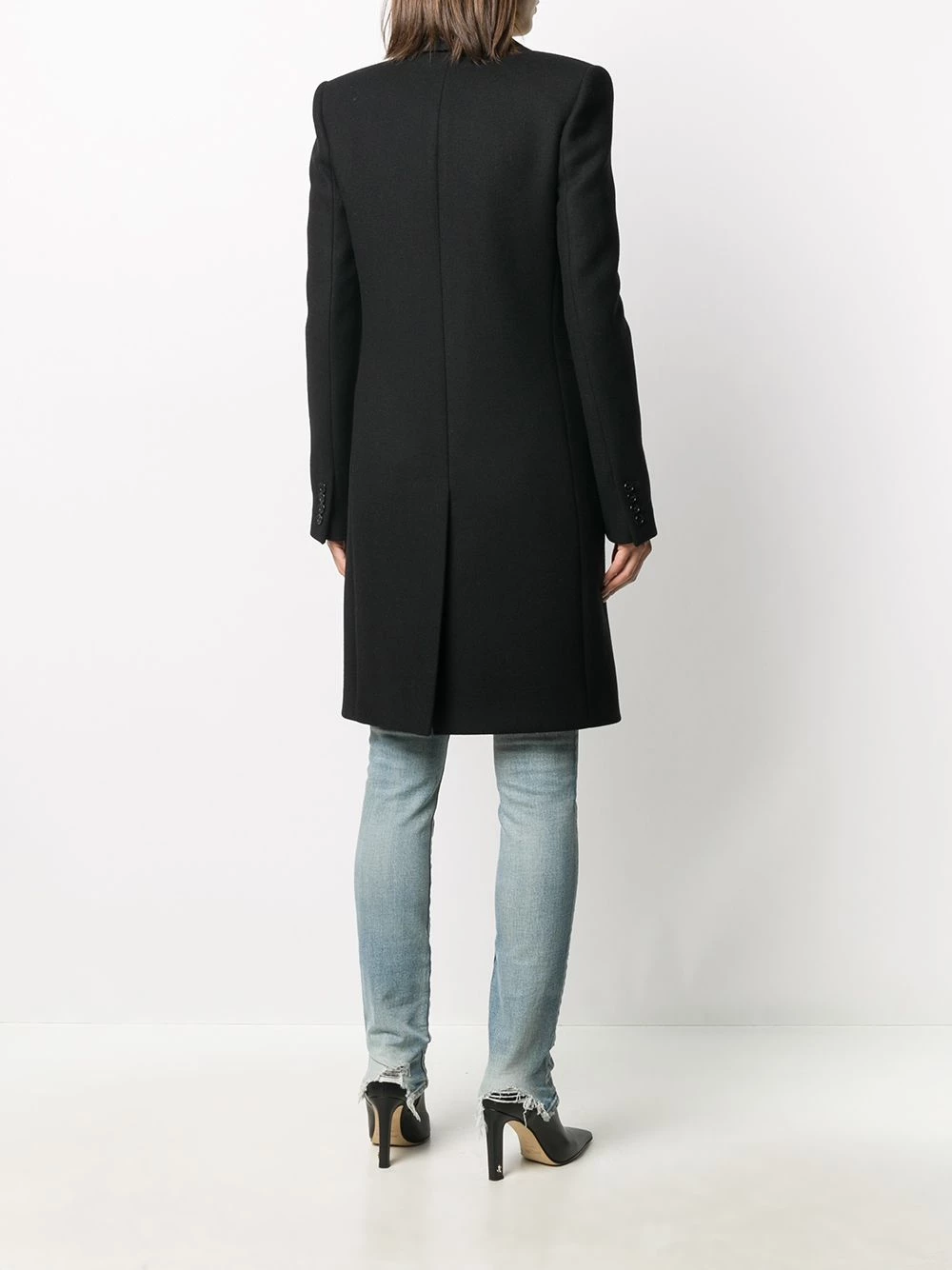 Saint Laurent single breasted mid-length coat