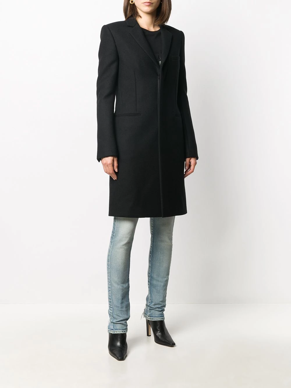 Saint Laurent single breasted mid-length coat