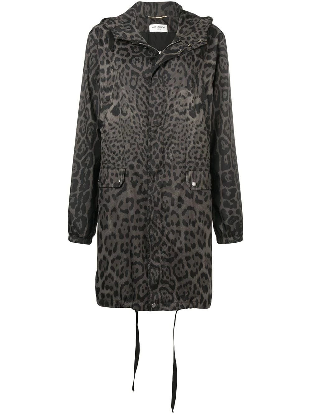 Saint Laurent leopard print hooded parka