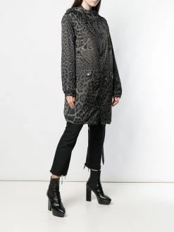 Saint Laurent leopard print hooded parka