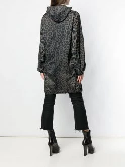 Saint Laurent leopard print hooded parka