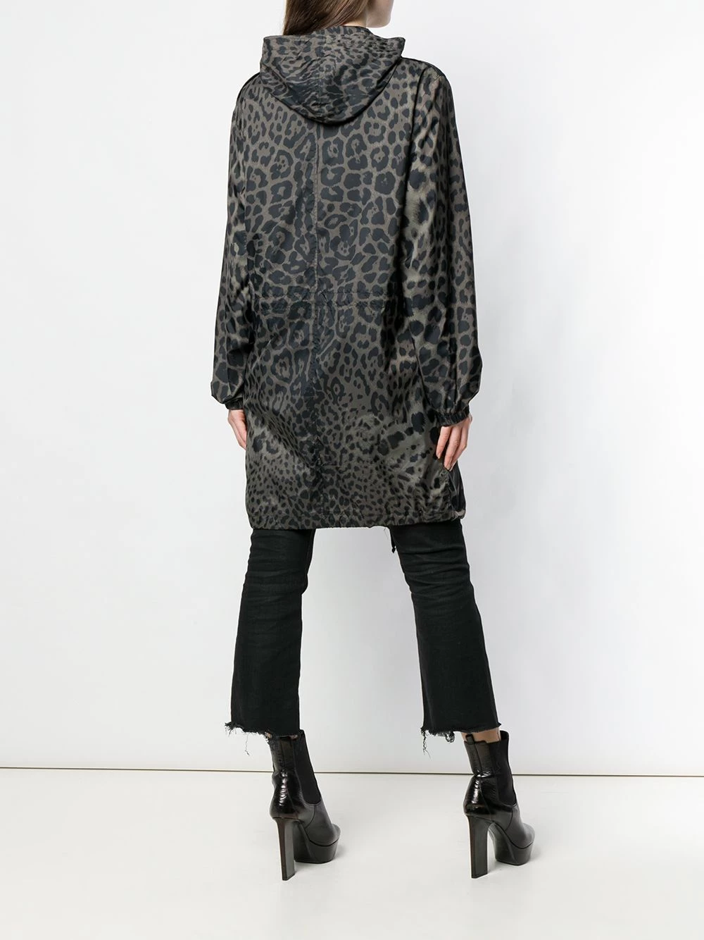 Saint Laurent leopard print hooded parka