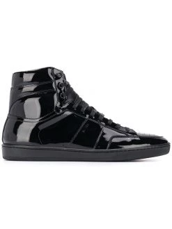 Saint Laurent varnish hi-top trainers