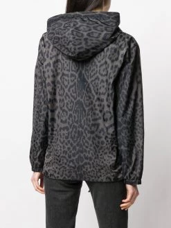 Saint Laurent leopard print hooded bomber